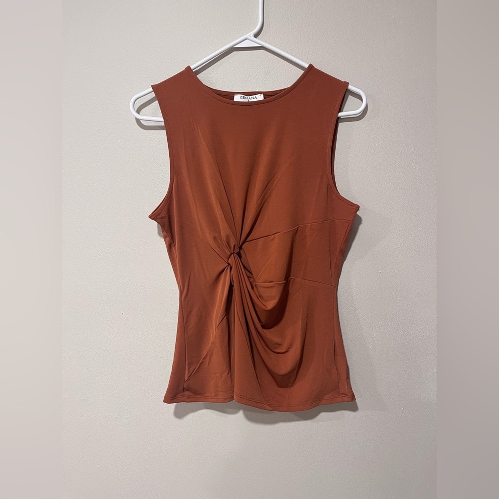 Zenana Burnt Orange Tank Top - Size Small